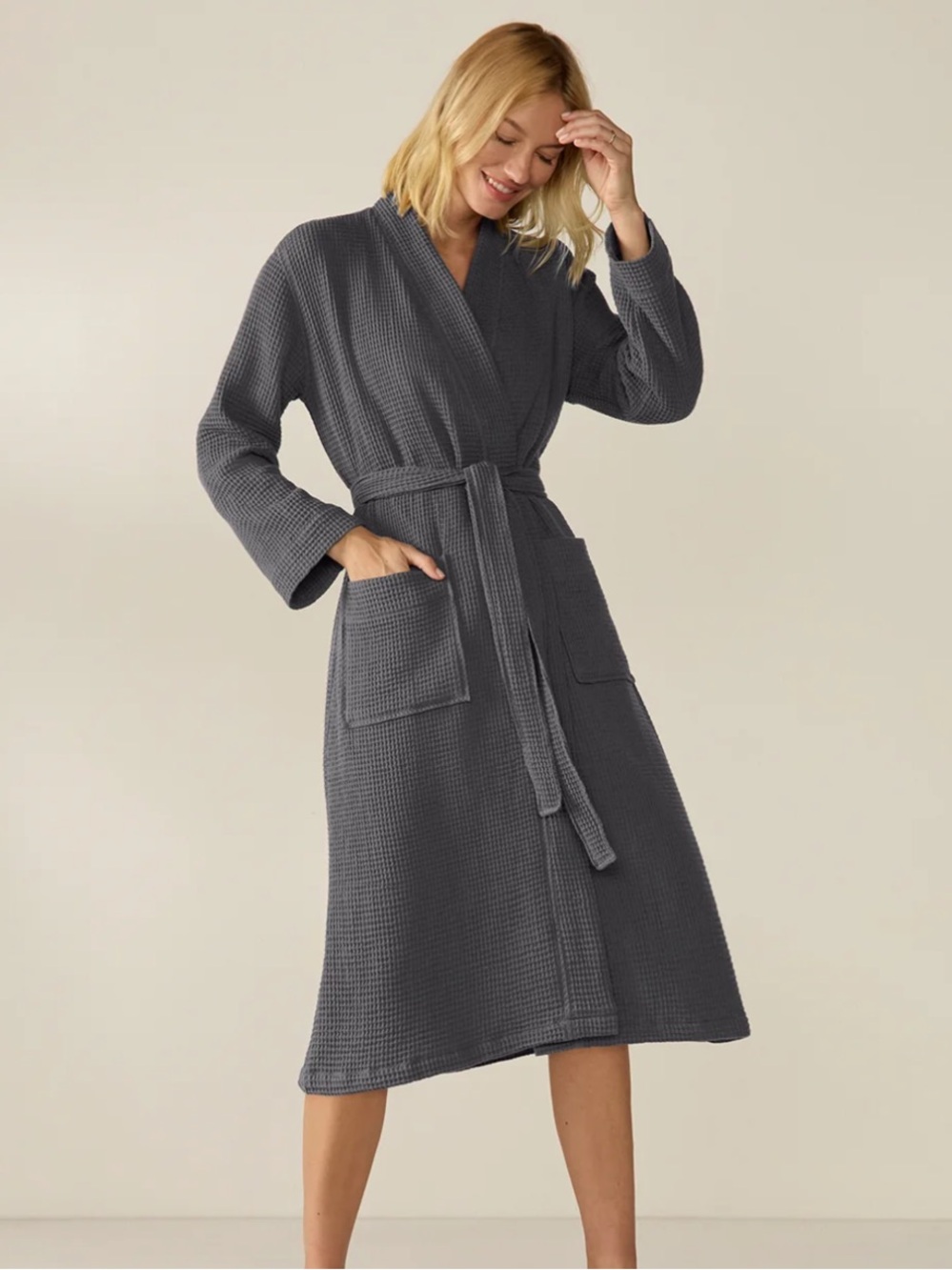 Coyuchi Unisex Turkish Cotton Waffle Robe
